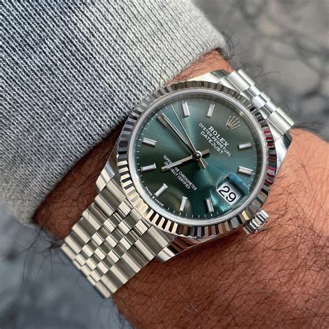 rolex black and green dial|Rolex date just green dial.